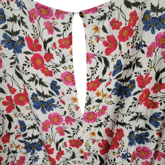 American Eagle Outfitters Size L Romper Floral Adjustable Neck Bell Sleeve Flowy - Picture 9 of 11